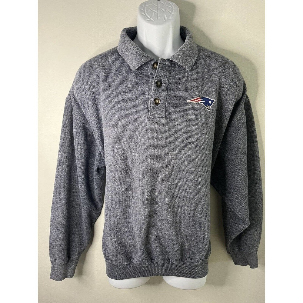 VTG Lee Sport XL New England Patriots Long Sleeve Chunky Henley Shirt